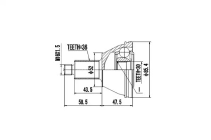 Шарнирный комплект AYWIPARTS AW1510148