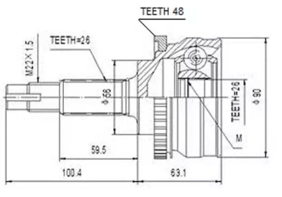 Шарнирный комплект AYWIPARTS AW1510157A