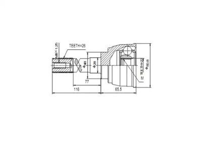 Шарнирный комплект AYWIPARTS AW1510185