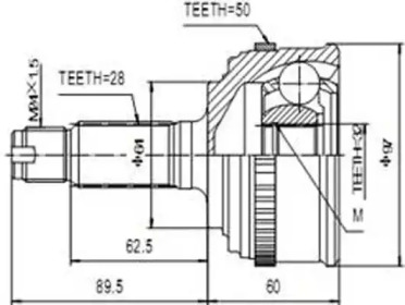 Шарнирный комплект AYWIPARTS AW1510187A