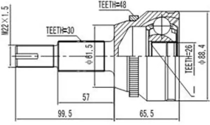 Шарнирный комплект AYWIPARTS AW1510193A