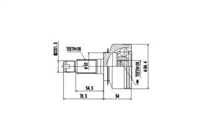 Шарнирный комплект AYWIPARTS AW1510198