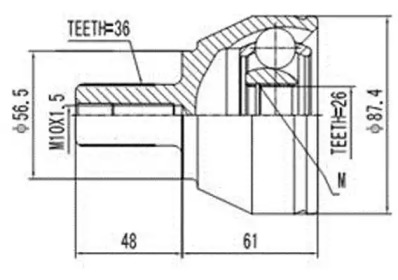 Шарнирный комплект AYWIPARTS AW1510393