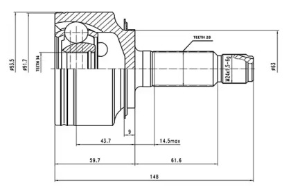 Шарнирный комплект AYWIPARTS AW1510676