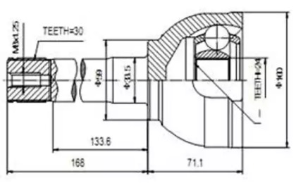 Шарнирный комплект AYWIPARTS AW1510807