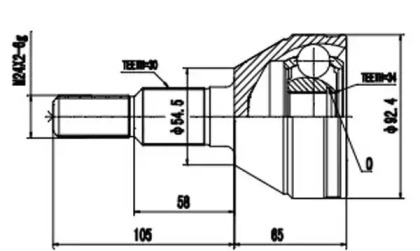 Шарнирный комплект AYWIPARTS AW1511157