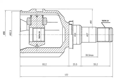 Шарнирный комплект AYWIPARTS AW1520974