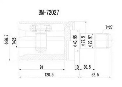 Шарнирный комплект AYWIPARTS AW1521090