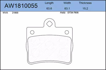 Комплект тормозных колодок AYWIPARTS AW1810055