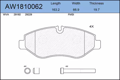 Комплект тормозных колодок AYWIPARTS AW1810062