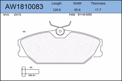 Комплект тормозных колодок AYWIPARTS AW1810083