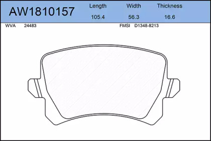 Комплект тормозных колодок AYWIPARTS AW1810157