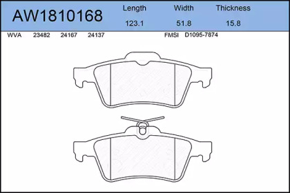 Комплект тормозных колодок AYWIPARTS AW1810168