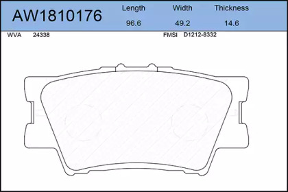 Комплект тормозных колодок AYWIPARTS AW1810176