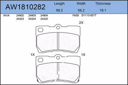 Комплект тормозных колодок AYWIPARTS AW1810282