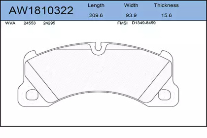 Комплект тормозных колодок AYWIPARTS AW1810322