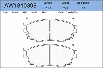 Комплект тормозных колодок AYWIPARTS AW1810398