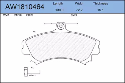 Комплект тормозных колодок AYWIPARTS AW1810464