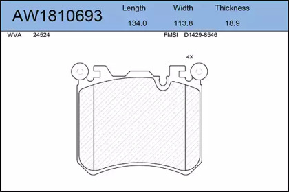 Комплект тормозных колодок AYWIPARTS AW1810693