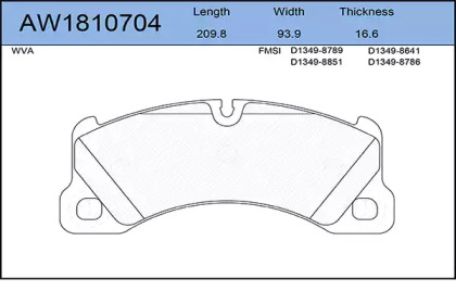 Комплект тормозных колодок AYWIPARTS AW1810704