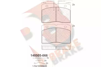 Комплект тормозных колодок R BRAKE RB0505-066