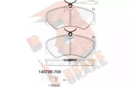 Комплект тормозных колодок R BRAKE RB0700-700