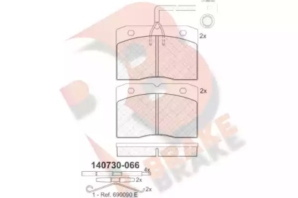 Комплект тормозных колодок R BRAKE RB0730-066