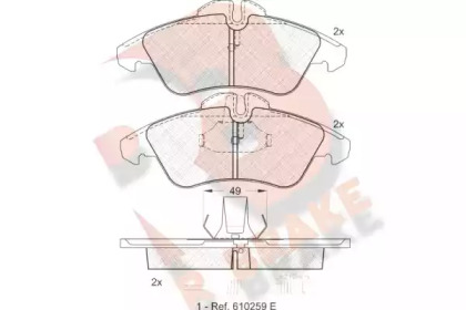 Комплект тормозных колодок R BRAKE RB1104