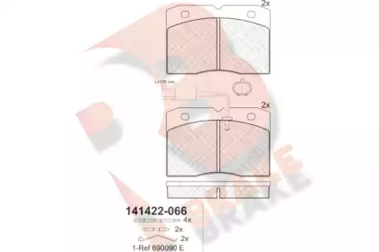 Комплект тормозных колодок R BRAKE RB1422-066