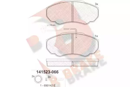 Комплект тормозных колодок R BRAKE RB1523-066