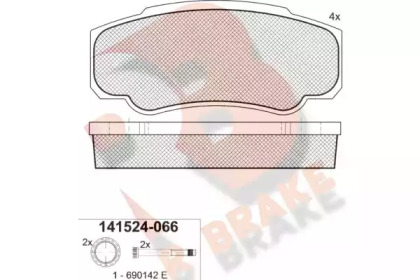 Комплект тормозных колодок R BRAKE RB1524-066