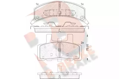 Комплект тормозных колодок R BRAKE RB1563