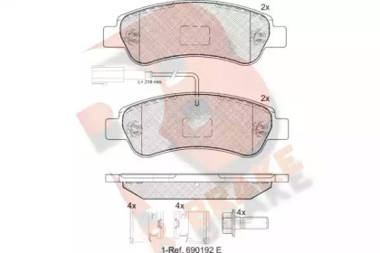 Комплект тормозных колодок R BRAKE RB1804-203