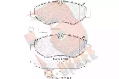 Комплект тормозных колодок R BRAKE RB1846