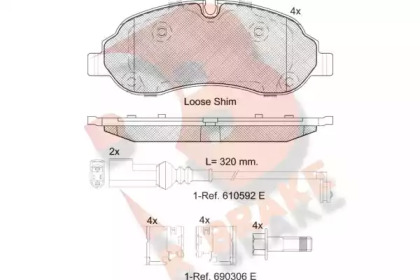 Комплект тормозных колодок R BRAKE RB2217