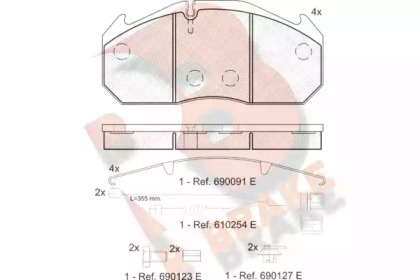 Комплект тормозных колодок R BRAKE RB1040-115