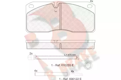 Комплект тормозных колодок R BRAKE RB1078-116