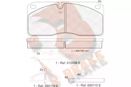 Комплект тормозных колодок R BRAKE RB1079