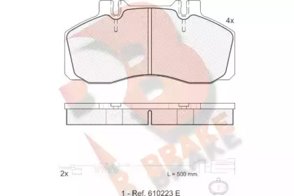 Комплект тормозных колодок R BRAKE RB1080-111