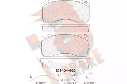 Комплект тормозных колодок R BRAKE RB1404