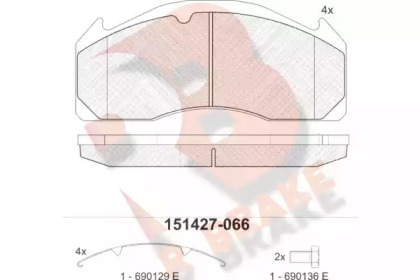 Комплект тормозных колодок R BRAKE RB1427