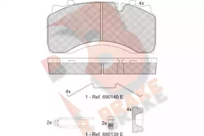 Комплект тормозных колодок R BRAKE RB1430-066