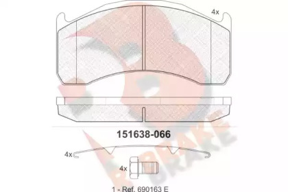 Комплект тормозных колодок R BRAKE RB1638