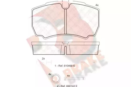 Комплект тормозных колодок R BRAKE RB1640-117