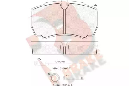 Комплект тормозных колодок R BRAKE RB1640-229