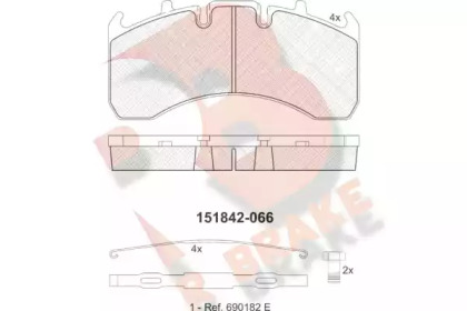 Комплект тормозных колодок R BRAKE RB1842