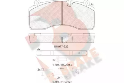 Комплект тормозных колодок R BRAKE RB1977-222