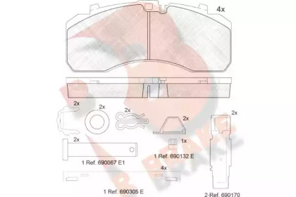 Комплект тормозных колодок R BRAKE RB2091-073