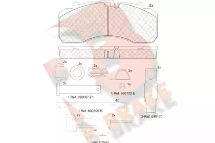 Комплект тормозных колодок R BRAKE RB2091-113