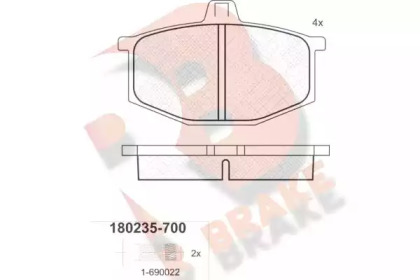 Комплект тормозных колодок R BRAKE RB0235-700